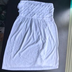 White ruffled swim coverup